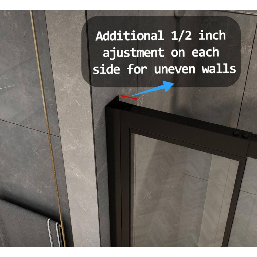 Matte Black 36'' x 72'' Pivot Shower Door with Clear Glass