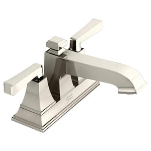 Town Square S 4 in. Centerset 2-Handle Bathroom Faucet with Drain Assembly and WaterSense 1.2 GPM in Polished Nickel