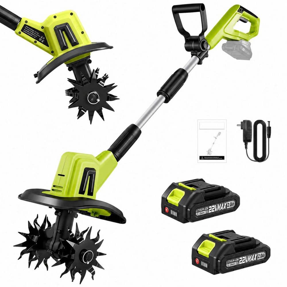 22-Volt Cordless Electric Garden Tiller Cultivator with 9 in. Tilling Width and 6.3 in. Depth, Light Green price history on PriceWatchPro