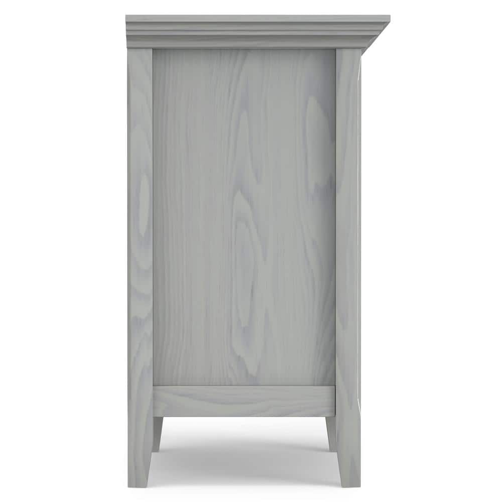 Fog Grey Solid Wood 2-Drawer Bedside Table