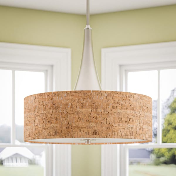 cork drum pendant light