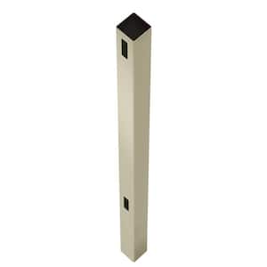 Pro Series 5 in. x 5 in. x 8 ft. Tan Vinyl Woodbridge Routed End Fence Post