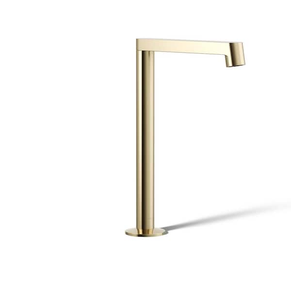 Components 1.2 GPM Bathroom Sink Faucet Spout With Row Design in Vibrant French Gold