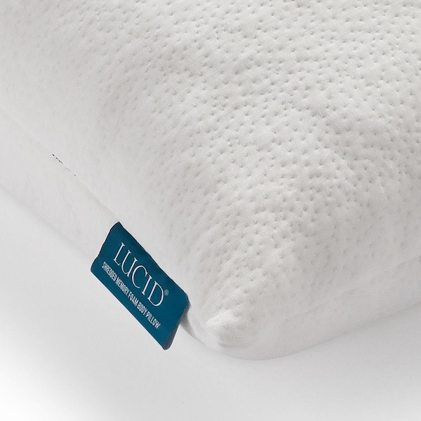 Shredded Memory Foam Body Pillow, Extra Large, Ultra Plush, White