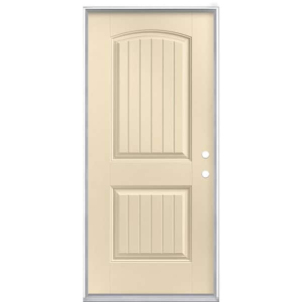 Masonite 36 in. x 80 in. Cheyenne 2-Panel Left Hand Inswing Painted Smooth  Fiberglass Prehung Front Exterior Door No Brickmold 43186 - The Home Depot