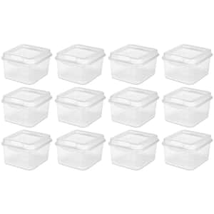 0.2 Gal. Plastic FlipTop Latching Storage Box in Clear (12-Pack)