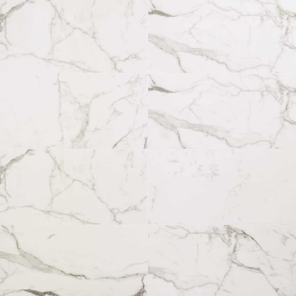 Saroshi Statuario Venato 11.81 in. x 23.62 in. Matte Marble Look Porcelain Floor and Wall Tile (15.5 Sq. Ft. / Case) price history on PriceWatchPro