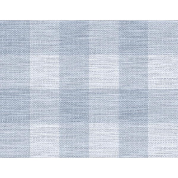 LILLIAN AUGUST Luxe Retreat Carolina Blue Rugby Gingham Paper Unpasted Wallpaper Roll (60.75 sq. ft.)
