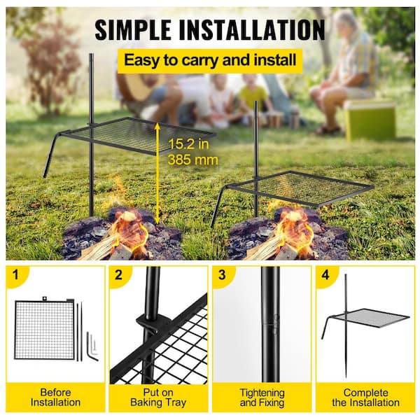 Commercial Outdoor Grill, Adjustable Flip Back Grate