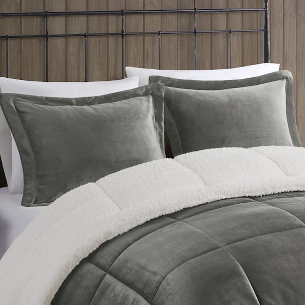 Sherpa comforter deals set queen