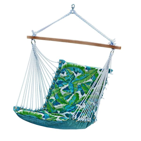 Algoma Soft Comfort Cushion Hammock Hanging Chair, Green Floral