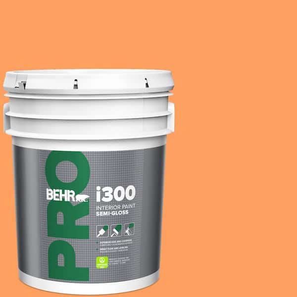 BEHR PRO 5 gal. #250B-5 Orange Spice Semi-Gloss Interior Paint