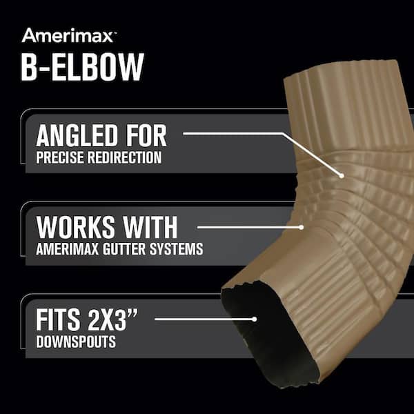 2 in. x 3 in. Pebblestone Clay Aluminum Downspout B-Elbow