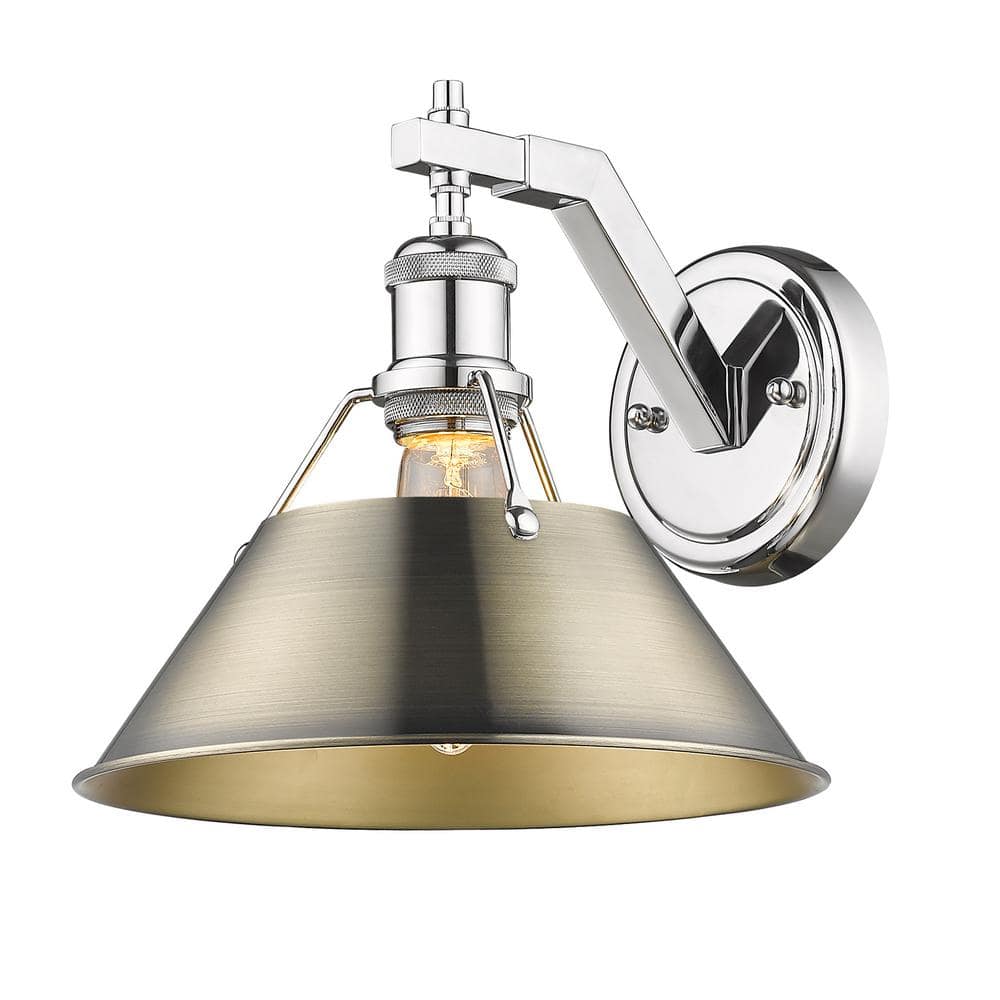 Orwell 10 in. 1-Light Chrome and Aged Brass Wall Sconce price history on PriceWatchPro