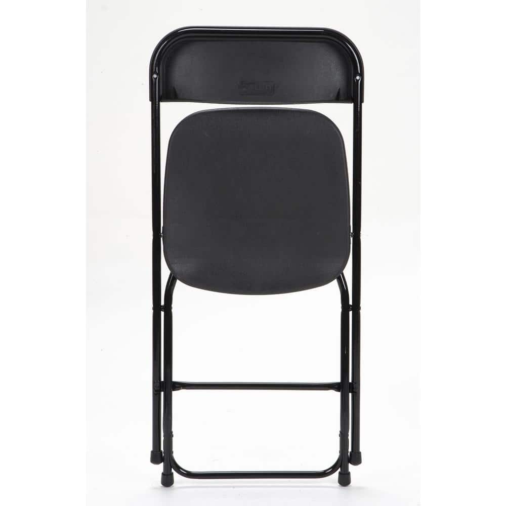 Black Heavy Duty Plastic Folding Chair with Steel Frame, 8 Pack