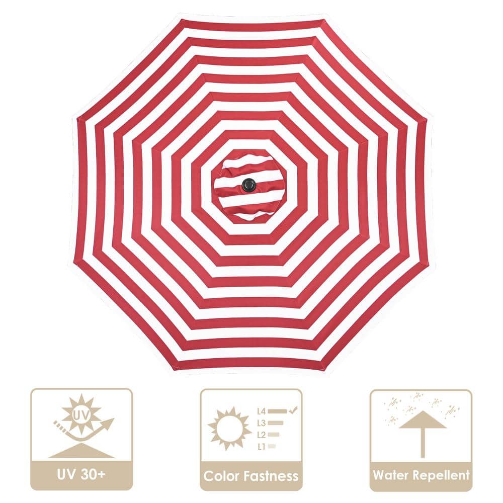Cisvio Patio Umbrella Replacement Outdoor Canopy Beach Backyard Market  Table Top Cover in Red-White Stripes D0102HI9TZV - The Home Depot