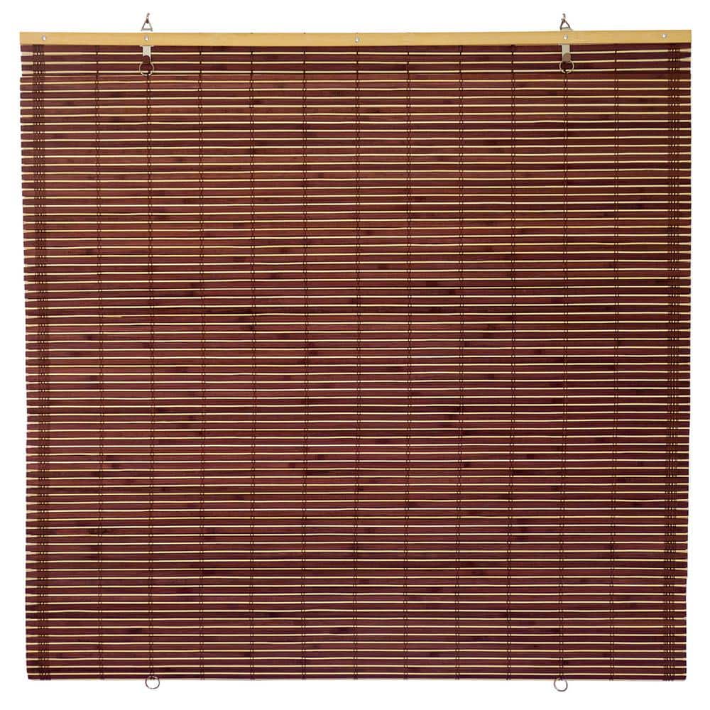Mahogany Bamboo Cordless Indoor Roll-Up Window Shade