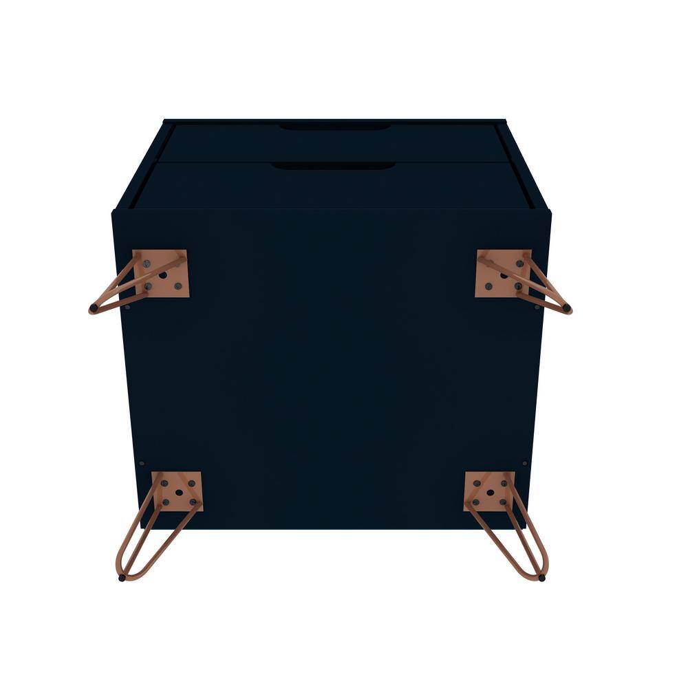 Tatiana Midnight Blue Mid-Century 2-Drawer Nightstand Set