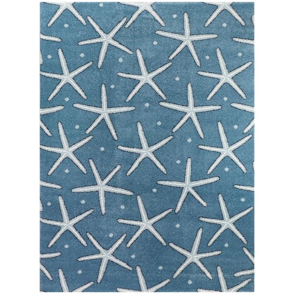 BALTA Massau Blue 8 ft. x 10 ft. Coastal Starfish Area Rug