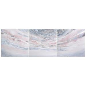 Heavens-1' by Martin Edwards Triptych Set Textured Metallic Abstract Hand Painted Wall Art 32 in. x 96 in.