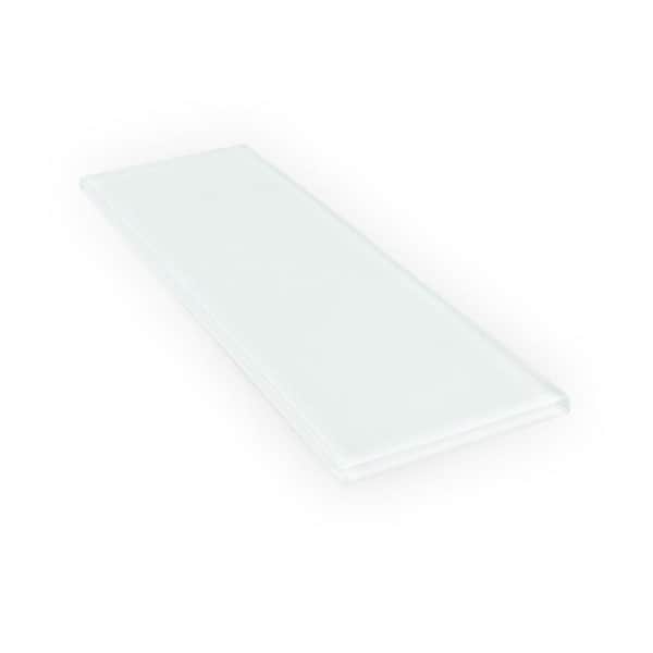 Jeffrey Court      Super White 4 in. x 12 in. Glass Wall Tile (3-Pack)