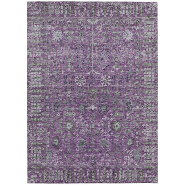 Chantille Machine Washable Indoor/Outdoor Abstract ACN2231 Purple 3 ft. x 5 ft. Area Rug