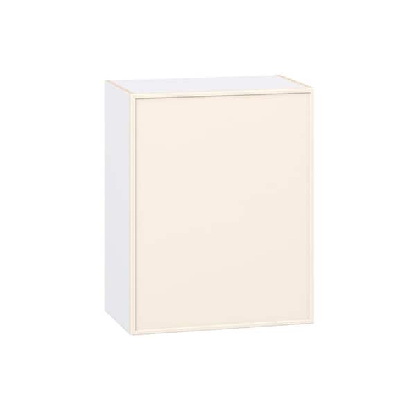 J COLLECTION Fairview 24 in. W x 14 in. D x 30 in. H Assembled Slim Shaker Wall Kitchen Cabinet in Washed Linen