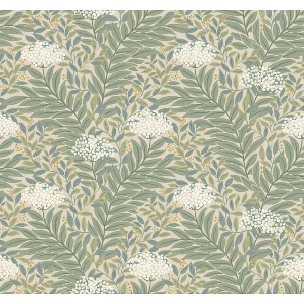 Highgrove Linen Green Metallic Non-Pasted Wallpaper