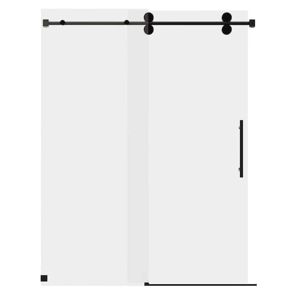 66 in. -72 in. W x 76 in. H Single Sliding Frameless Shower Door with 3/8 in. (10 mm) Tempered Clear Glass