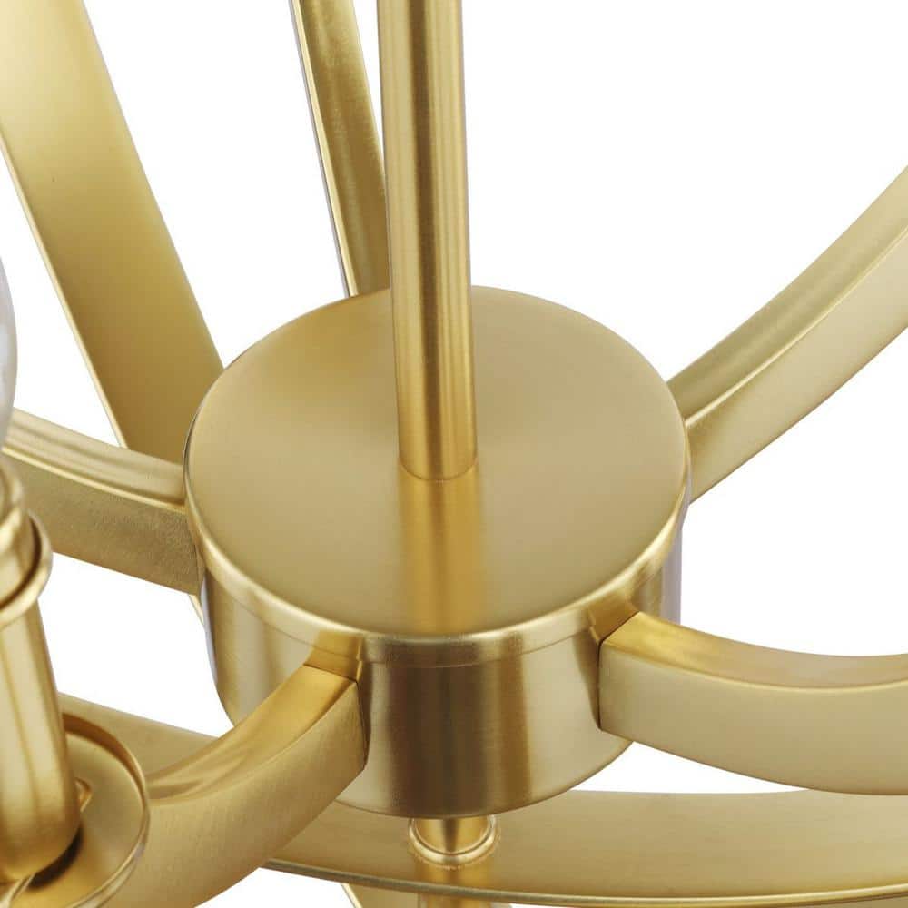 Equinox Satin Brass 5-Light Pendant with Concentric Rings