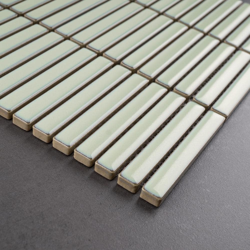 Reactive Jade Glossy Porcelain Mosaic Tile for Walls and Floors