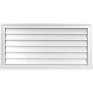 40 in. x 20 in. Vertical Surface Mount PVC Gable Vent: Decorative with Brickmould Sill Frame