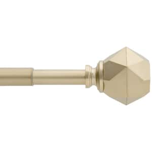 66 in. - 120 in. Telescoping 3/4 in. Single Curtain Rod Kit in Champagne with Geometric Finials