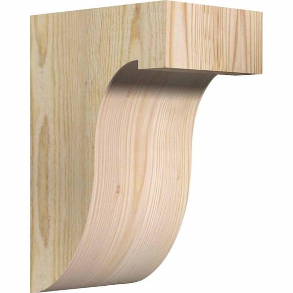 Ekena Millwork 6 in. x 8 in. x 12 in. Douglas Fir Del Monte Rough Sawn Corbel