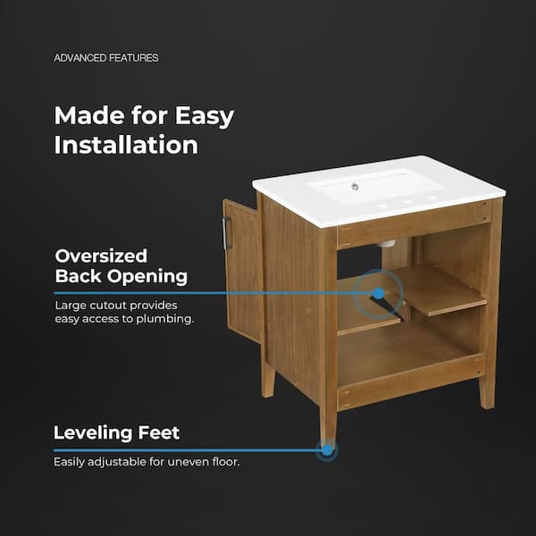OVE Decors Juliette 30 in. Single Sink Freestanding Warm Walnut