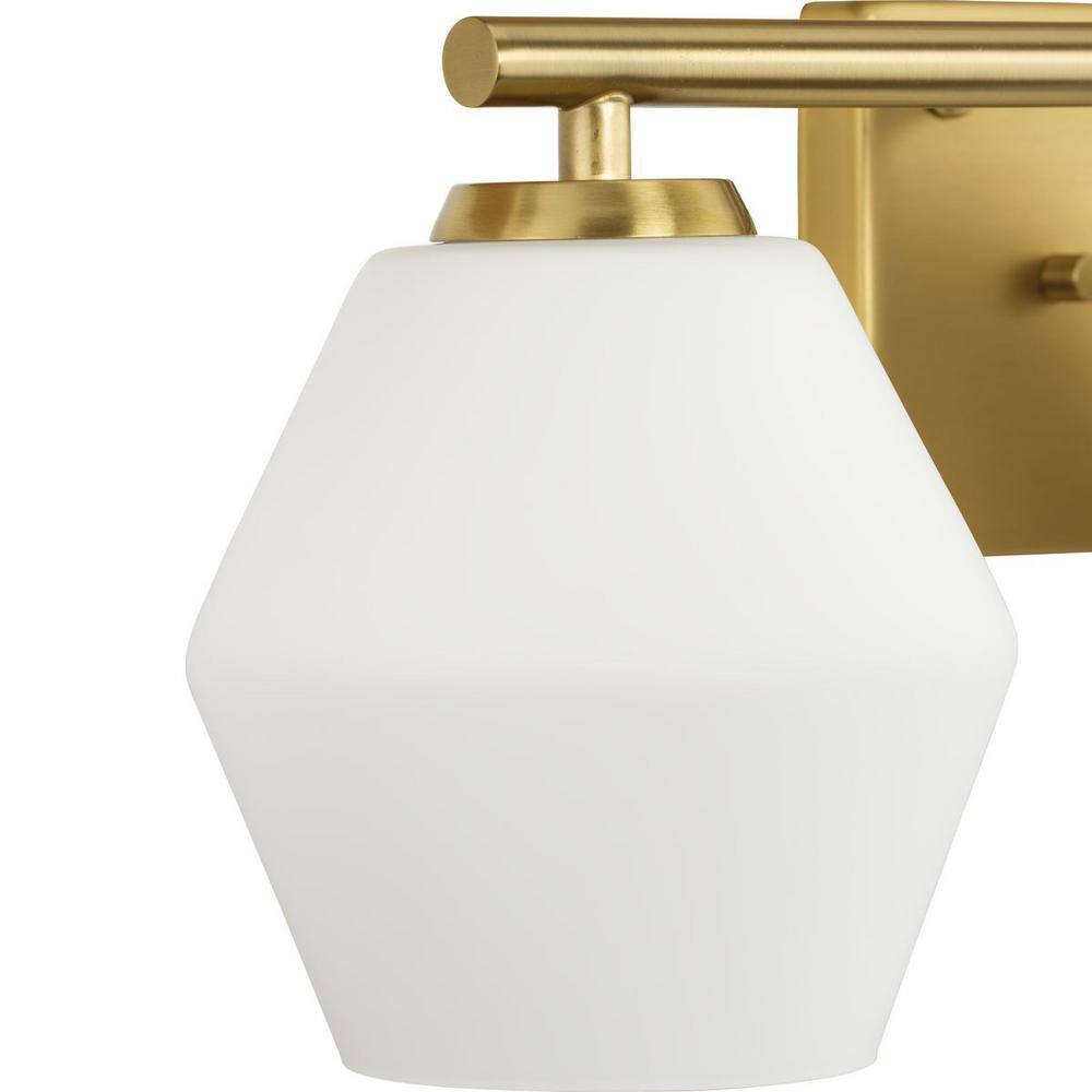 Brushed Gold 24" Vanity Light with Opal Glass Shades