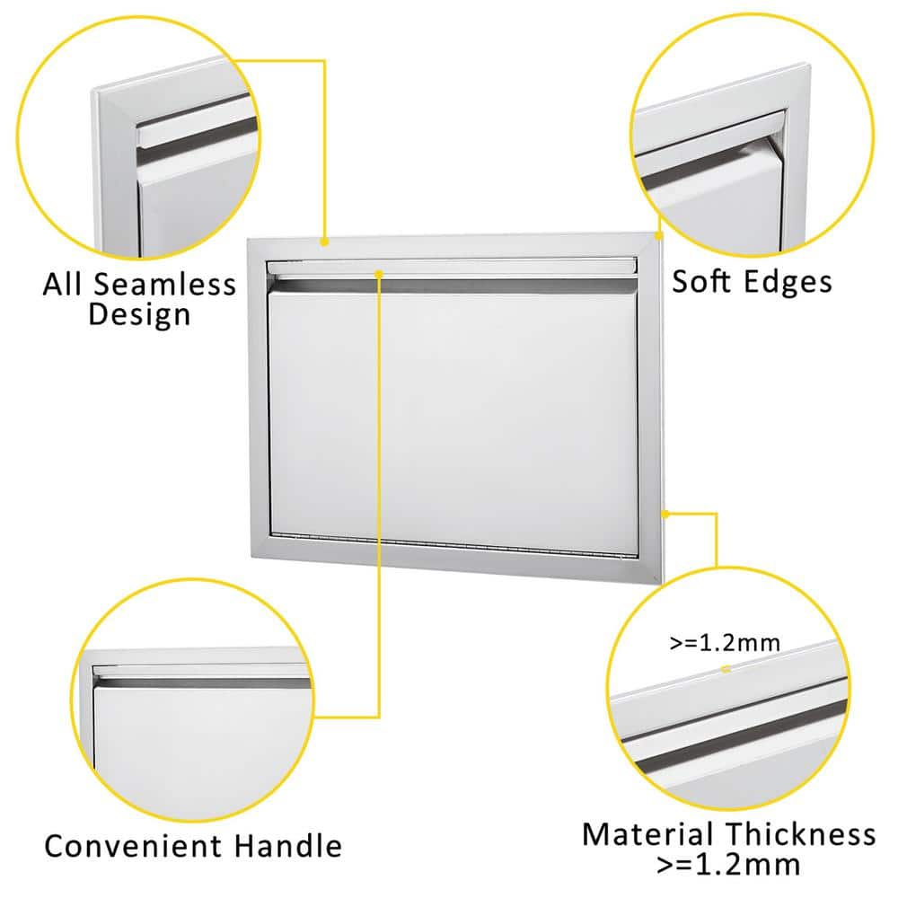 17 in. Wide Stainless Steel Outdoor BBQ Access Door with Handle
