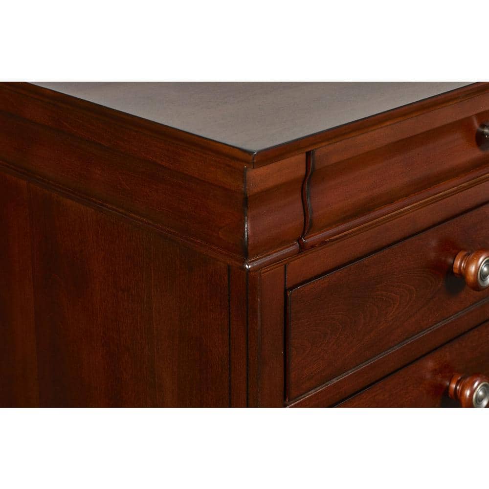 Versailles Transitional Brown Wood 4-Drawer Nightstand