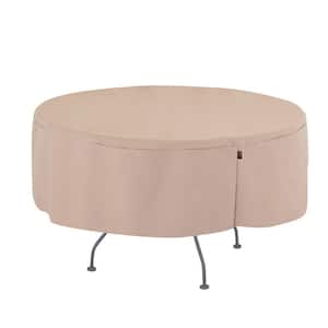 Chalet Water Resistant Round Outdoor Patio Table Cover, 50 in. DIA x 25 in. H, Beige