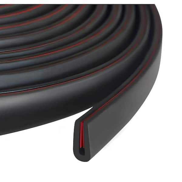120L x 0.4 in. ft. Self Adhesive Flexible U Channel Edge Trim Black EPDM Rubber Edging 10-Pack for Sheet Metal Doors