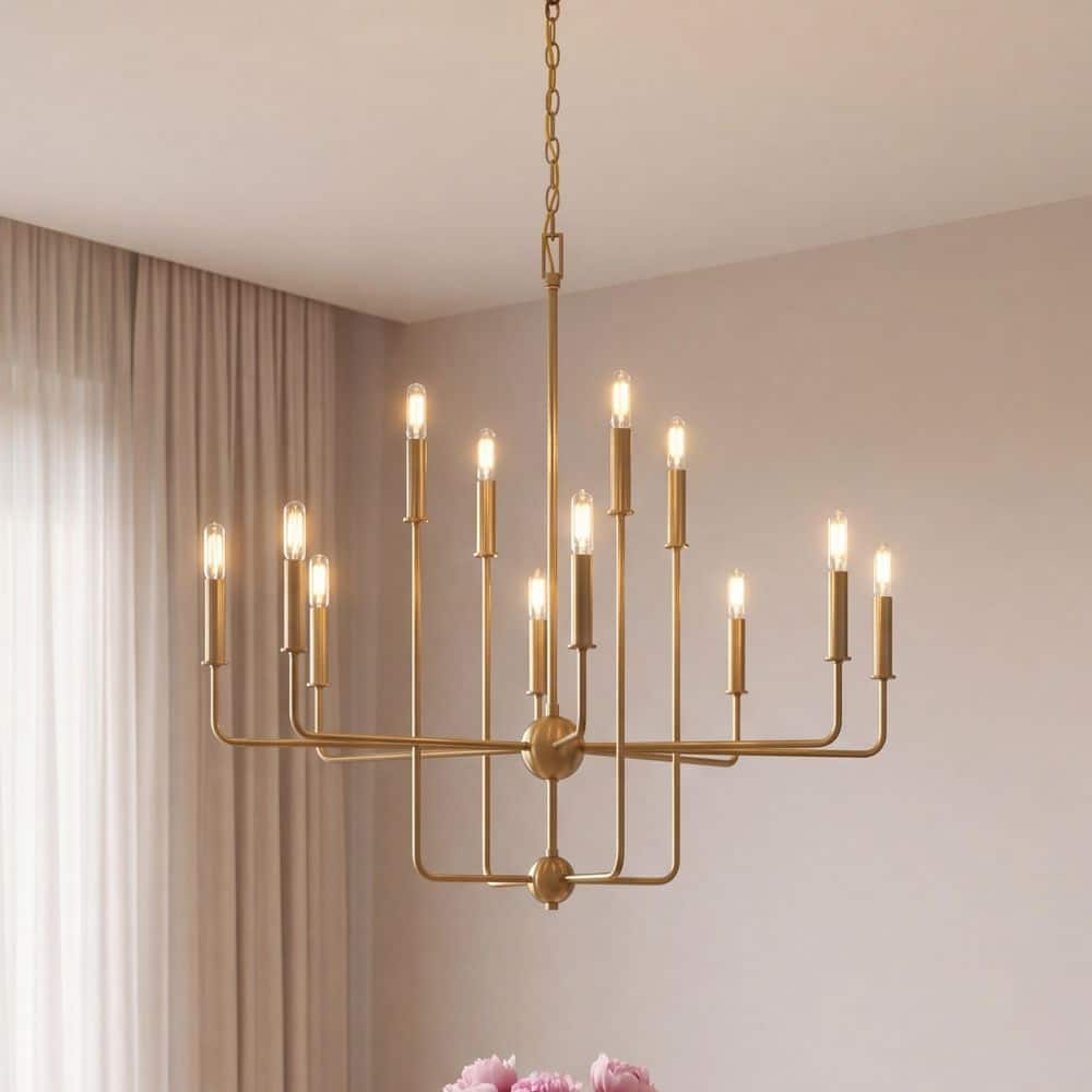 Savoy House Avondale 12-Light Warm Brass Chandelier 1-4046-12-322