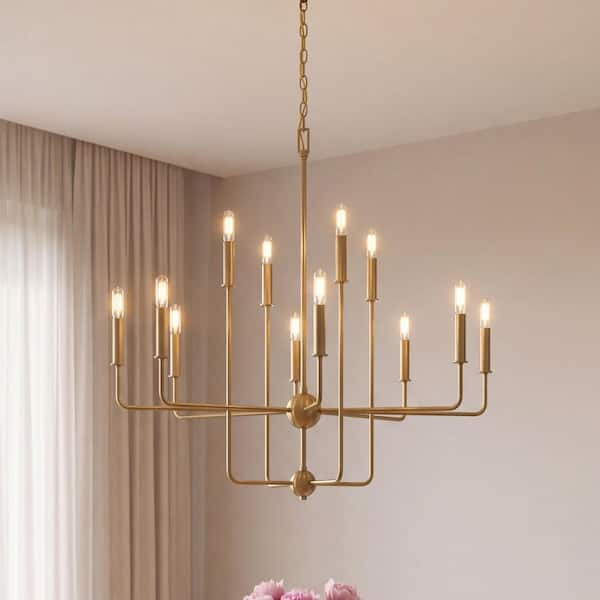 Savoy House Avondale 12-Light Warm Brass Chandelier 1-4046-12-322
