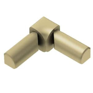 Rondec Satin Brass Anodized Aluminum 1/2 in. x 1 in. Metal 90 Degree Double-Leg Inside Corner