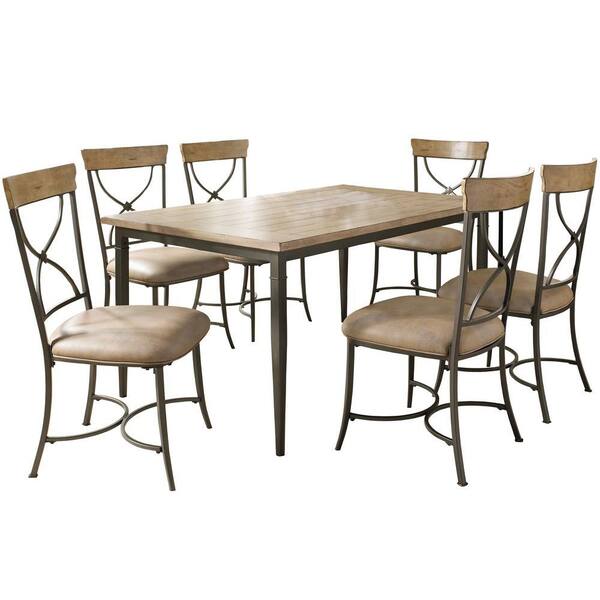 Hillsdale Furniture Charleston 7-Piece Desert Tan X-Back Dining Set-DISCONTINUED