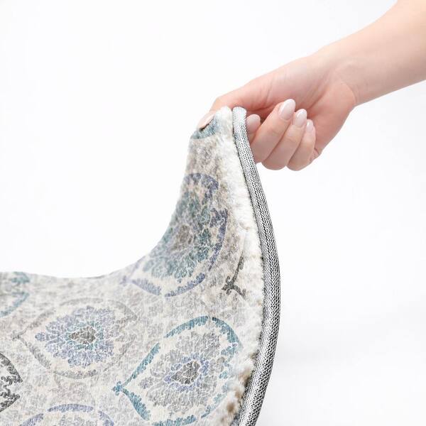 Dream Shag Premium Machine Washable Abstract ADS808 Blue 10 ft. x 14 ft. Area Rug