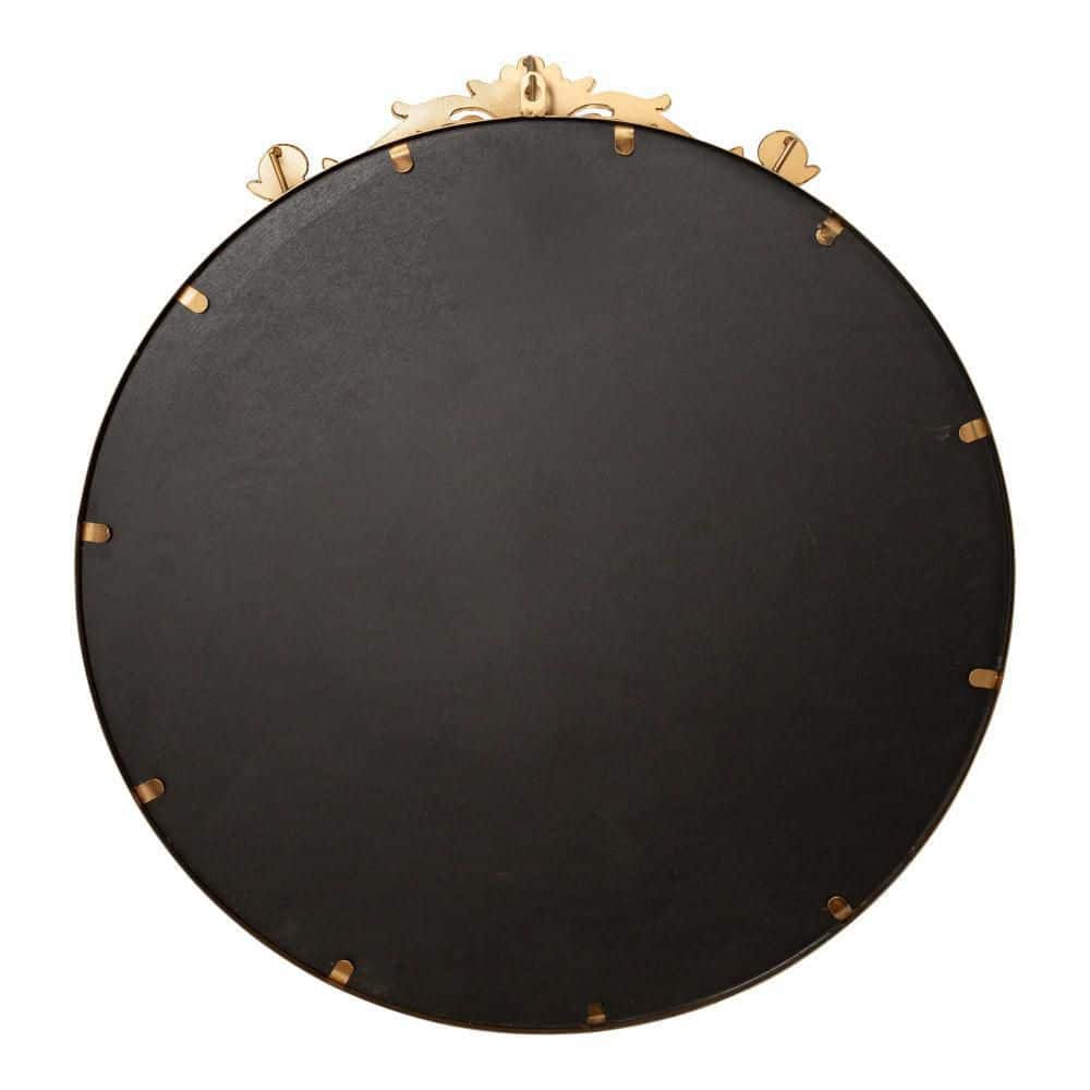 Arendahl 24" Round Gold Ornate Metal Vanity Mirror