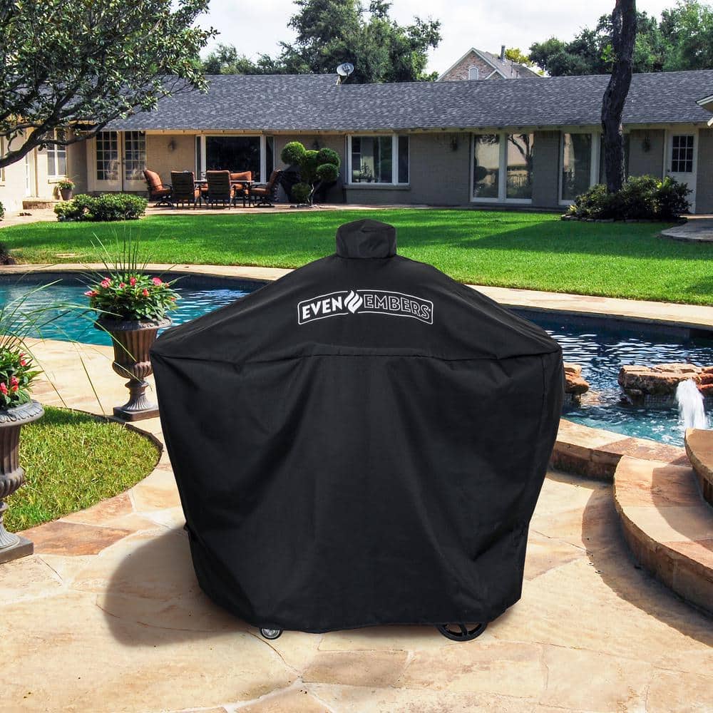 Durable Black Polyester Round Smoker Grill Cover
