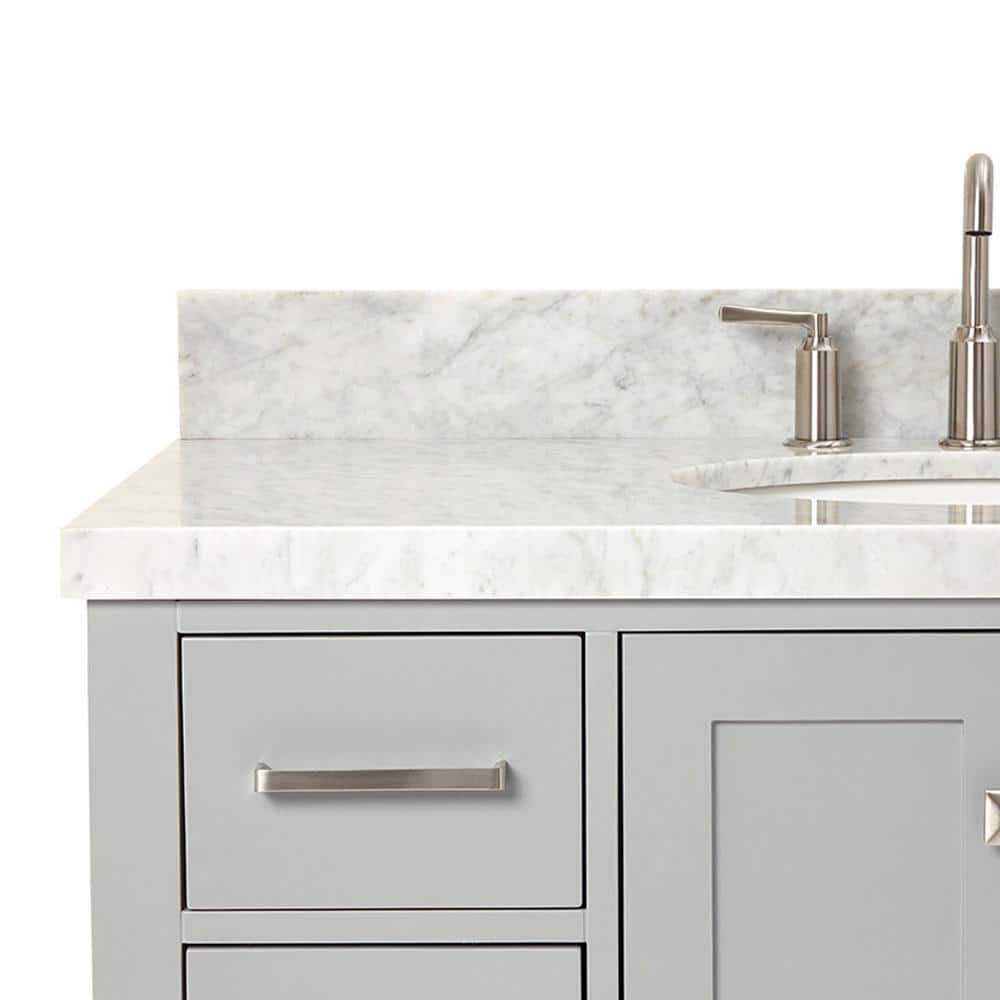Cambridge Gray 43" Freestanding Single Sink Vanity with Marble Top