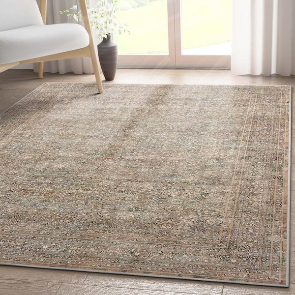 Asha Juliette Vintage Persian Oriental Beige 2 ft. 3 in. x 24 ft. 9 in. Runner Area Rug