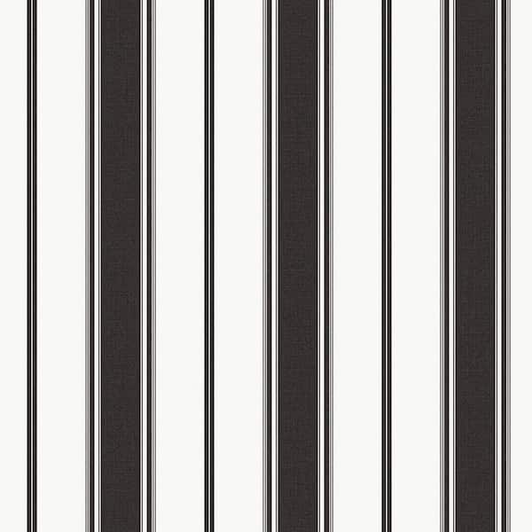 Unbranded Black Smart Stripes 3 Heritage Stripe Matte Finish Non-Pasted Vinyl on Non-Woven Wallpaper Sample